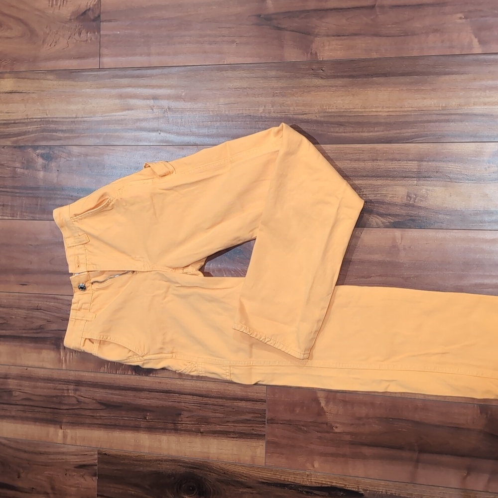 Orange fitted waisted cargo pant